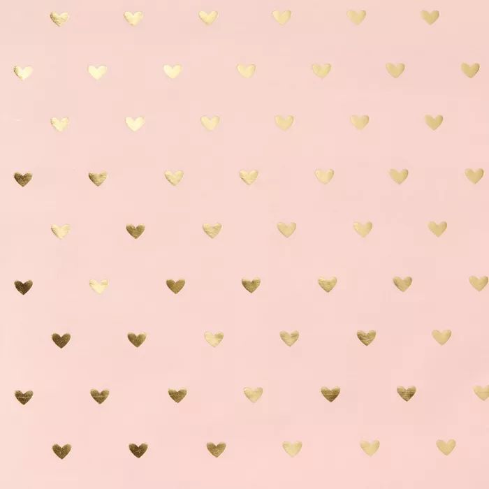 30in Gold Hearts Gift Wrap Pink - Wondershop™ | Target