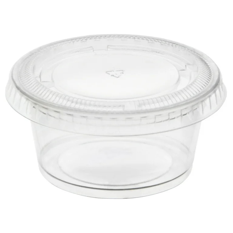 Clear Plastic Disposable Gelatin Shot Cups with Lids, 2 fl oz, 25ct | Walmart (US)