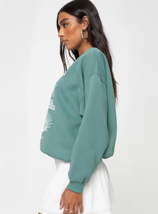 Tequila Crew Neck Sweatshirt Sage | Princess Polly US