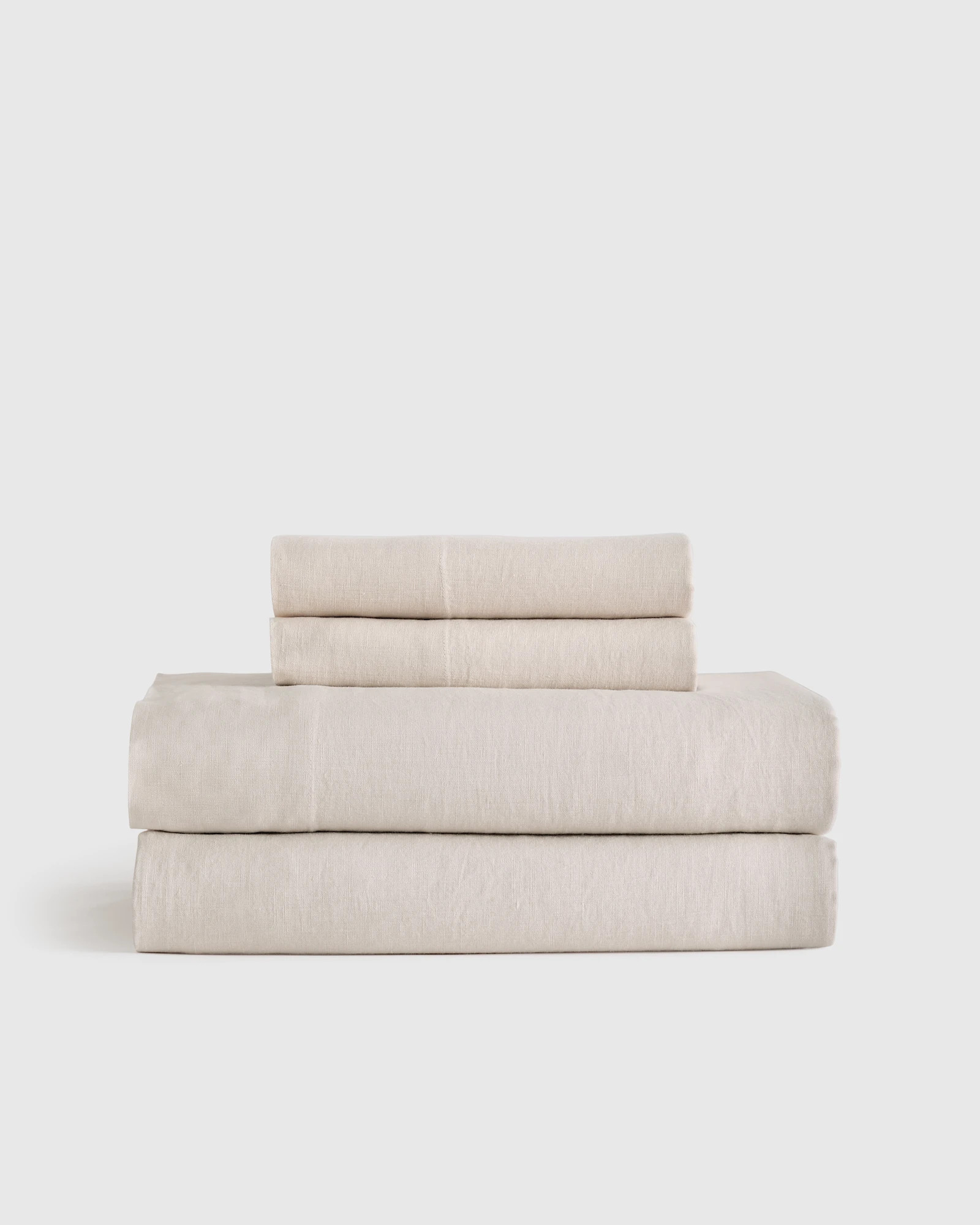 Quince | European Linen Sheet Set in Ivory, Size Twin XL | Quince