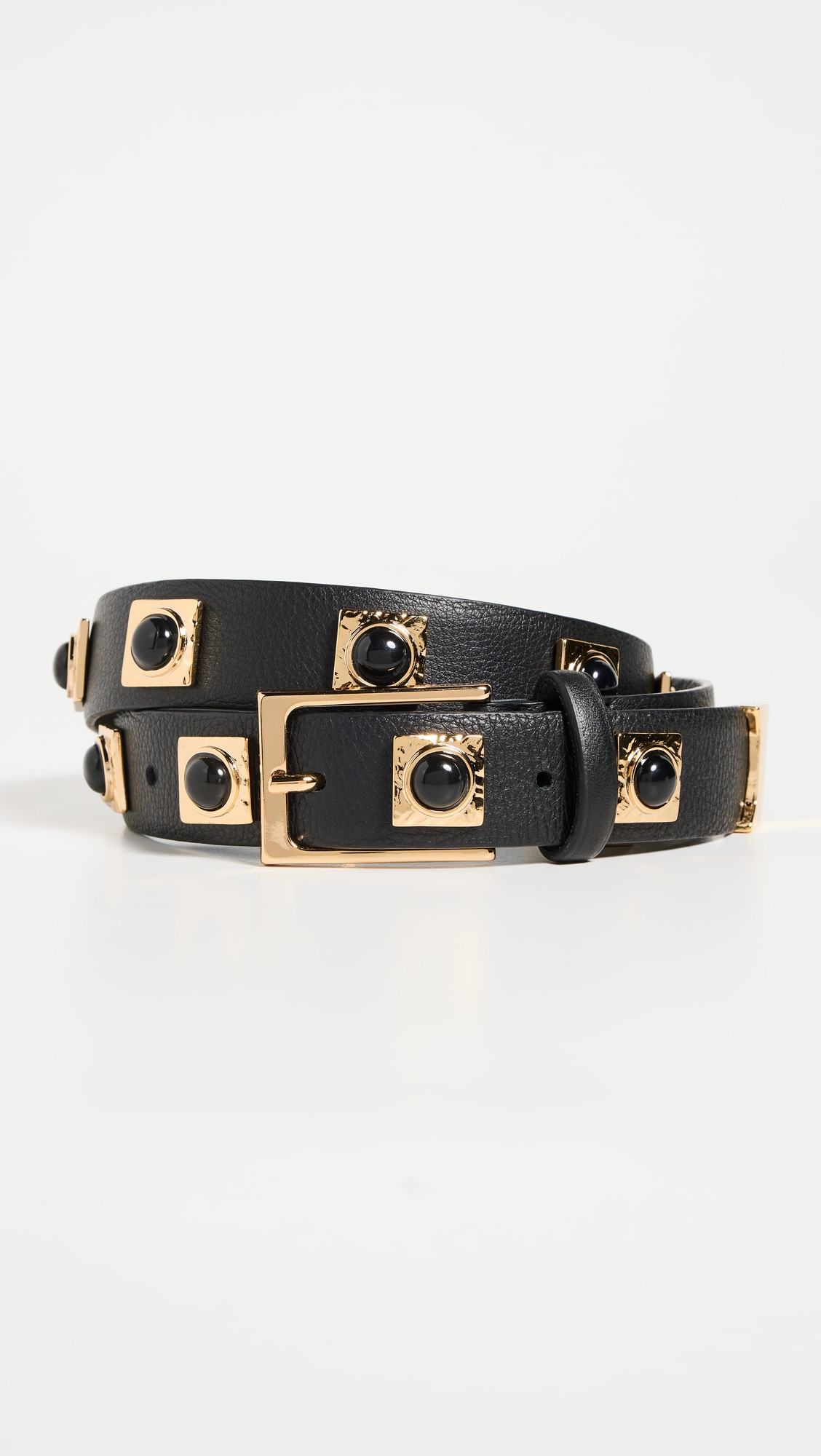 Aureum No. 2 Black Studded Belt Black/Gold M/L | Shopbop