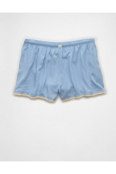 AE Polka Dot Lounge Shorts Women's Light Blue XXS | American Eagle Outfitters (US & CA)