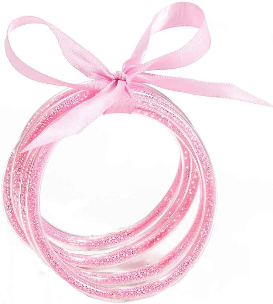Sakytal Glitter Jelly Bracelets Set Filled Silicone Bracelet Sparkling Fashion Bangle for Women | Amazon (US)