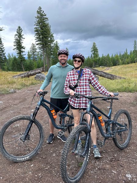 I lived in Aaron’s flannel that first day even while mountain biking. We were covered in mud at the end of our biking activity! Make sure you bring clothes that can easily be cleaned  

#LTKtravel #LTKstyletip #LTKfitness