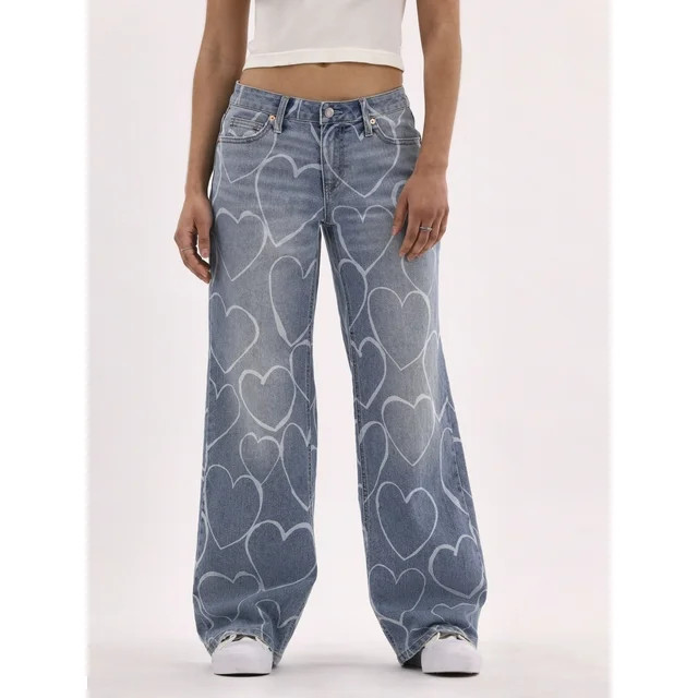No Boundaries Low Rise Wide Leg Jeans, 31” Inseam, Women's | Walmart (US)
