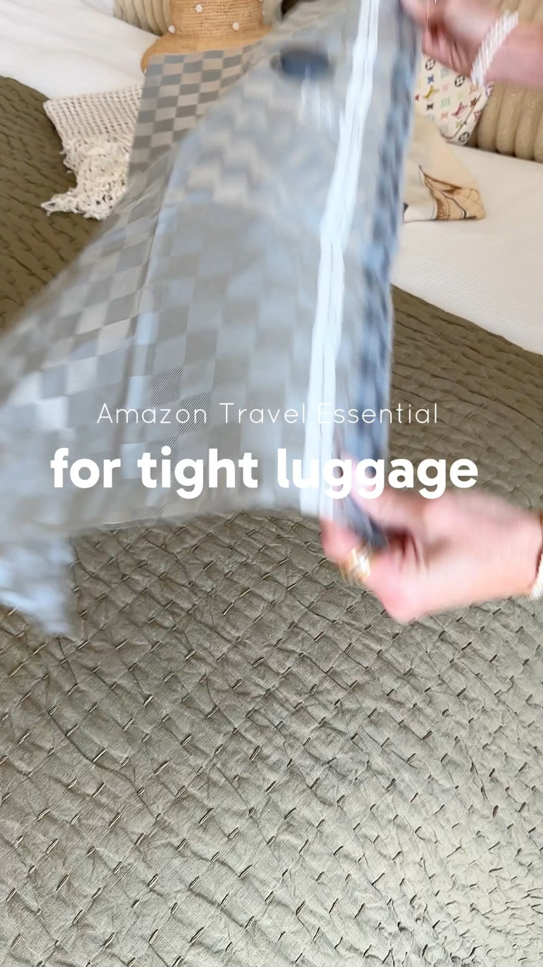 A vacuum bag for travel is a space-saving storage solution designed to compress clothing and soft items by removing air, allowing you to pack significantly more into your luggage. Think of vacuum travel bags as a portable space compressor for your suitcase. They transform bulky clothing into compact, stackable layers, making them especially useful for long trips or packing light with limited luggage space.
 

 #LTKTravel