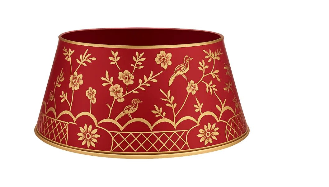 Red & Gold Chinoiserie Tree Collar | The Enchanted Home