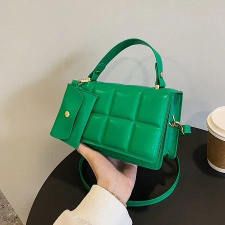 CoCopeaunt Female Small Green Handbag Designer Yellow Leather Shoulder Bag With Handle Blue Purse Cr | Walmart (US)
