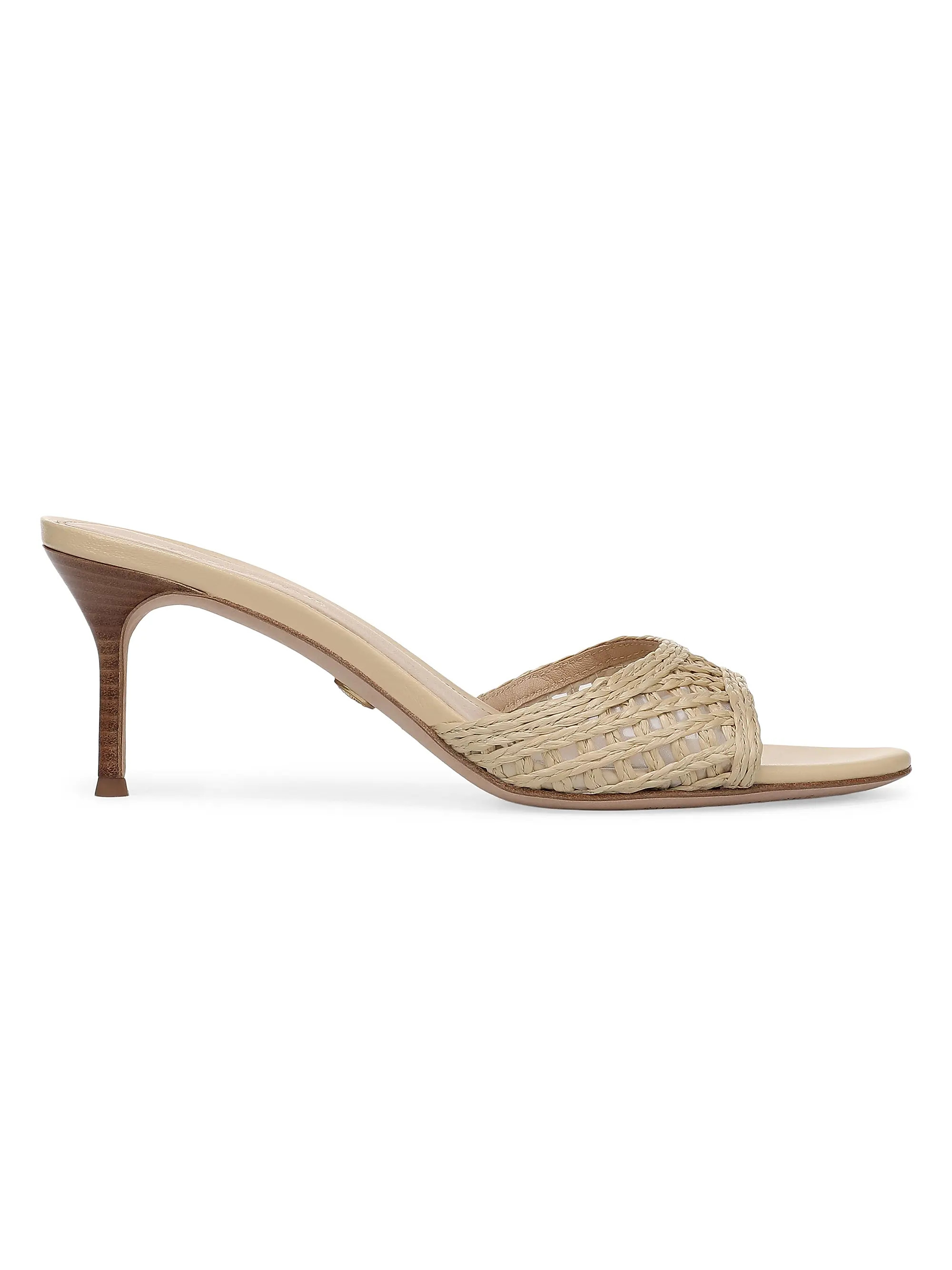 Tia 65MM Lattice Faux-Raffia Sandals | Saks Fifth Avenue