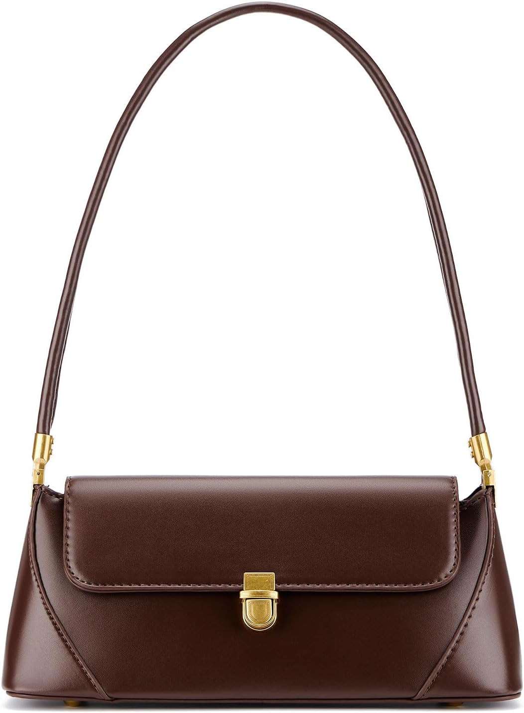 Shoulder Bag for Women Vintage Purse Fashion Classic Vegan Leather Clutch Tote Retro Handbag with Buckle Closure | Amazon (US)