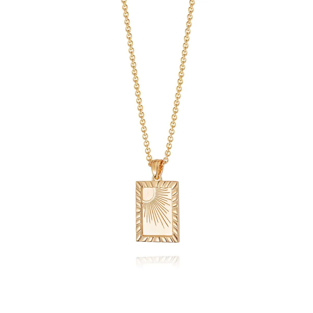 Estée Lalonde Rising Sun Frame Necklace 18Ct Gold Plate | Daisy London Jewellery