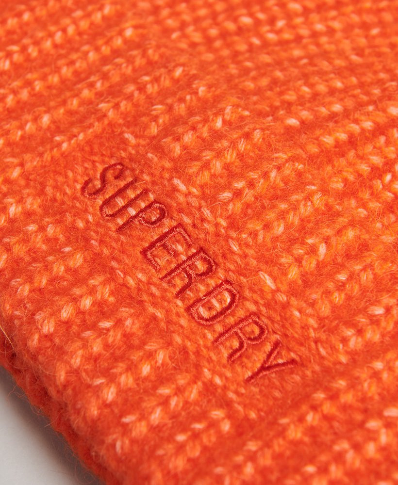Womens - Essential Ribbed Beanie in Orange | Superdry | Superdry (UK)