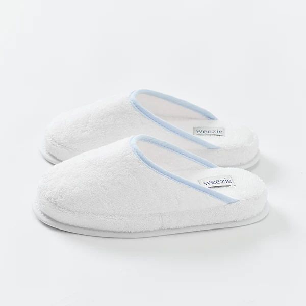 Monogrammable Slippers White Terry. Weezie | Weezie Towels