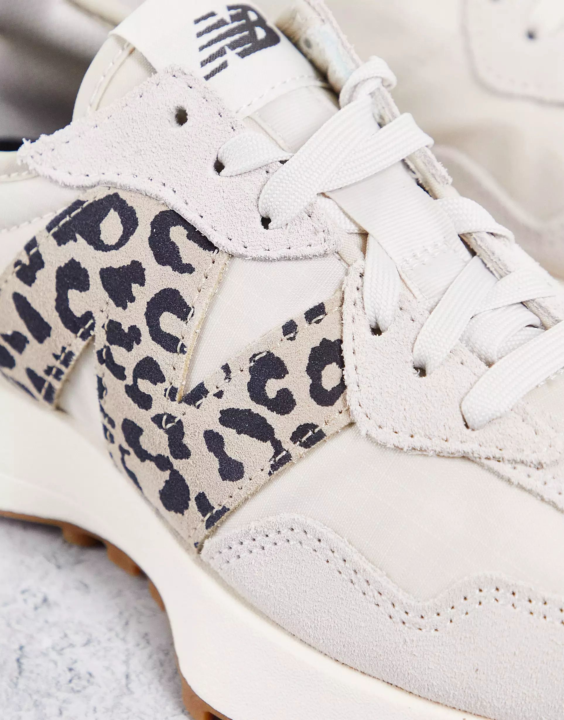New Balance 327 sneakers in off-white with leopard print detail | ASOS (Global)