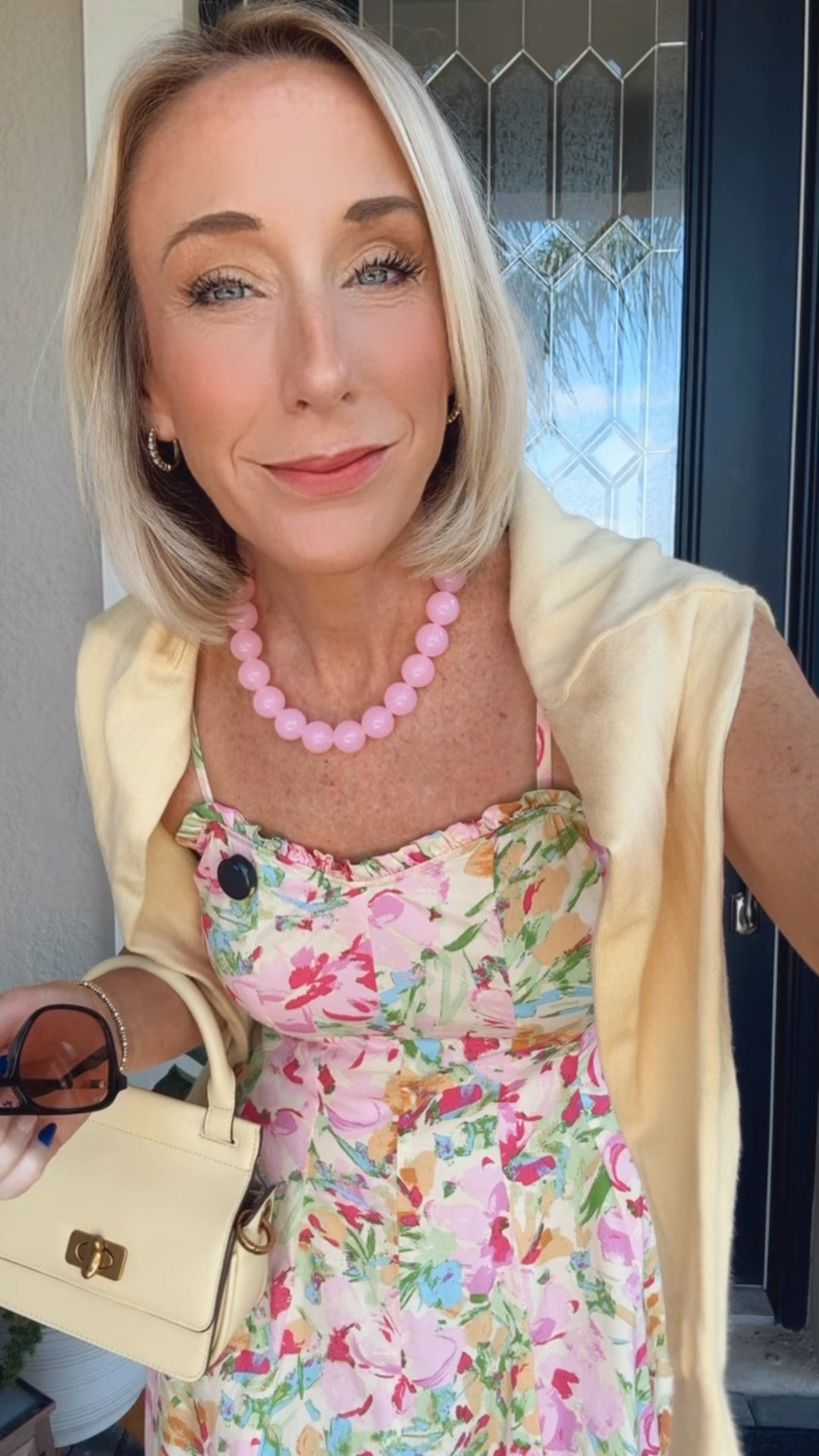 My ootd:
• floral dress - size XS. 
• sweater - old but linking similar. 
• purse, necklace, and other accessories linked too.

#LTKMothersDay #LTKootd #LTKSeasonal