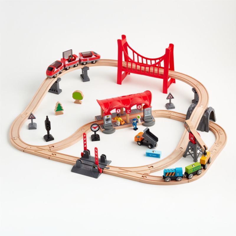 Hape Busy City Rail Train Set + Reviews | Crate & Kids | Crate & Barrel
