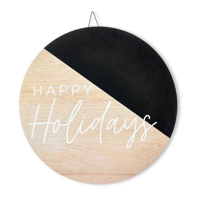 Happy Holidays Black Round Sign, by Holiday Time | Walmart (US)