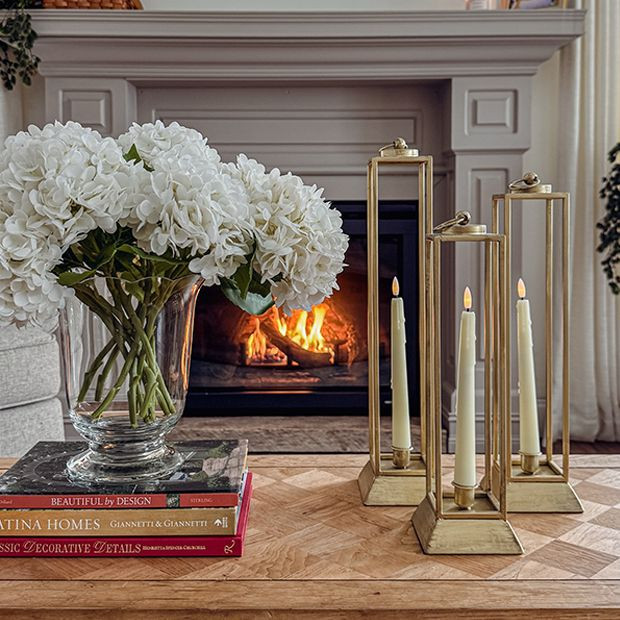 Gold Lantern Candle Holder Set of 3 | Antique Farm House