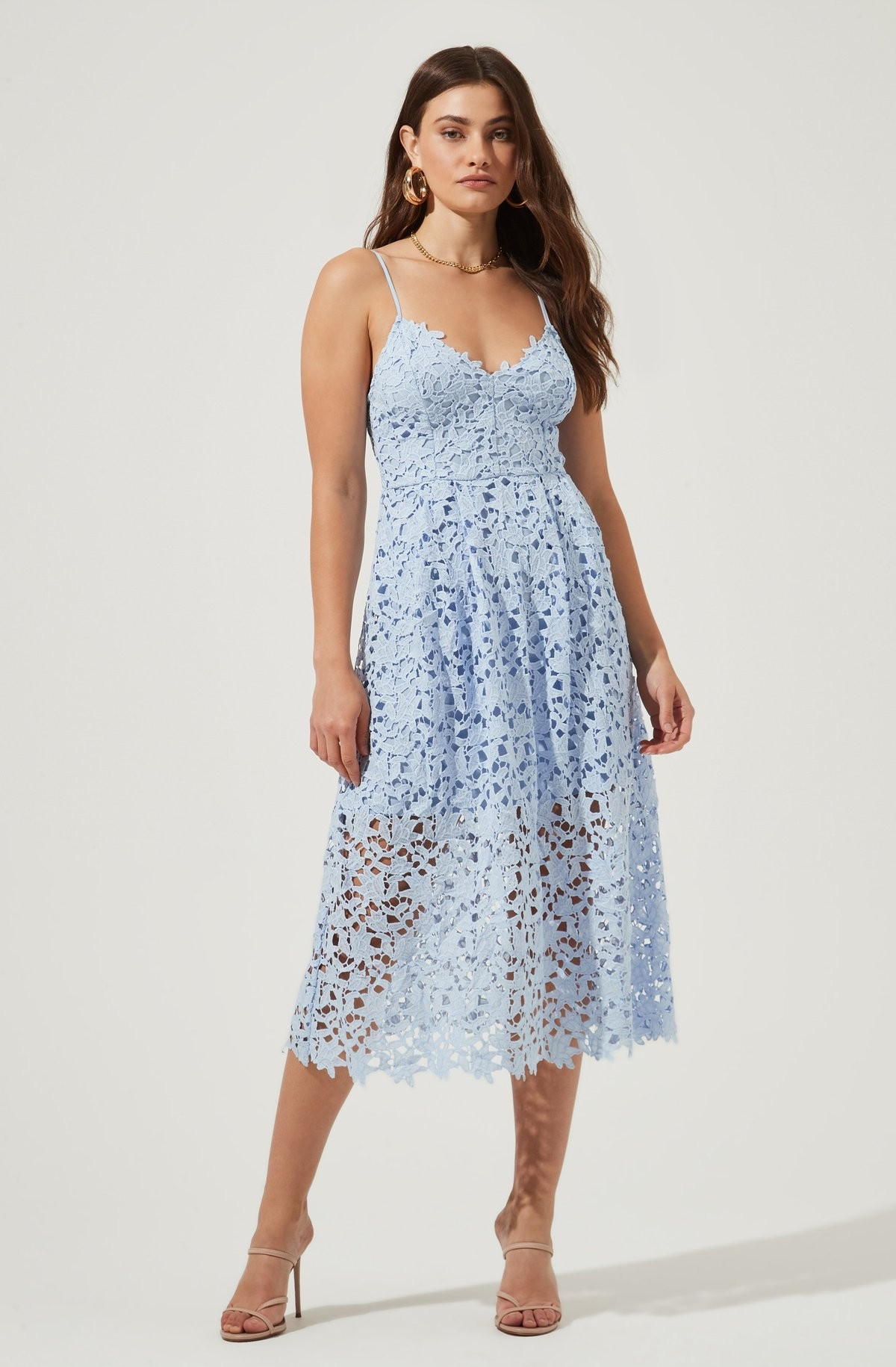 Lace A Line Midi Dress | ASTR The Label (US)