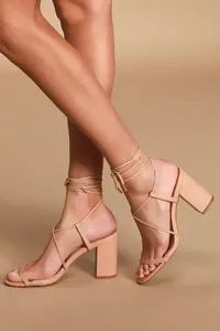 Aribaa Light Nude Lace-Up High Heel Sandals | Lulus (US)