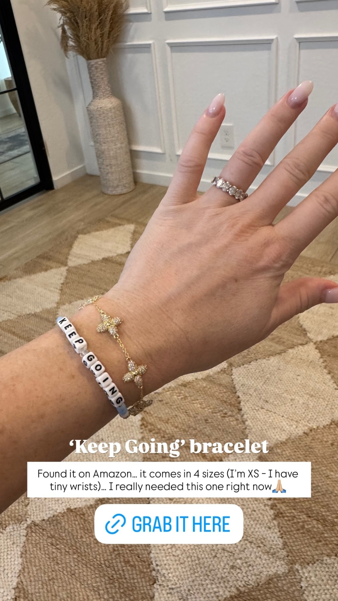 @littlewordsproject ‘Keep Going’ bracelet  Found it on Amazon… it comes in 4 sizes (I’m XS - I have tiny wrists)… I really needed this one right now🙏🏼