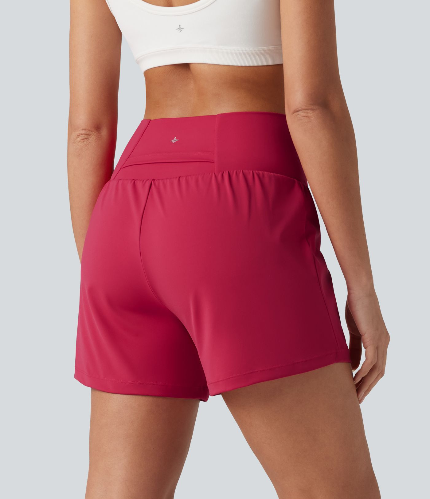 Women’s SoftlyZero™ Airy Crossover High Waisted 2-in-1 Cool Touch Yoga Shorts 5'' with Pocket... | HALARA