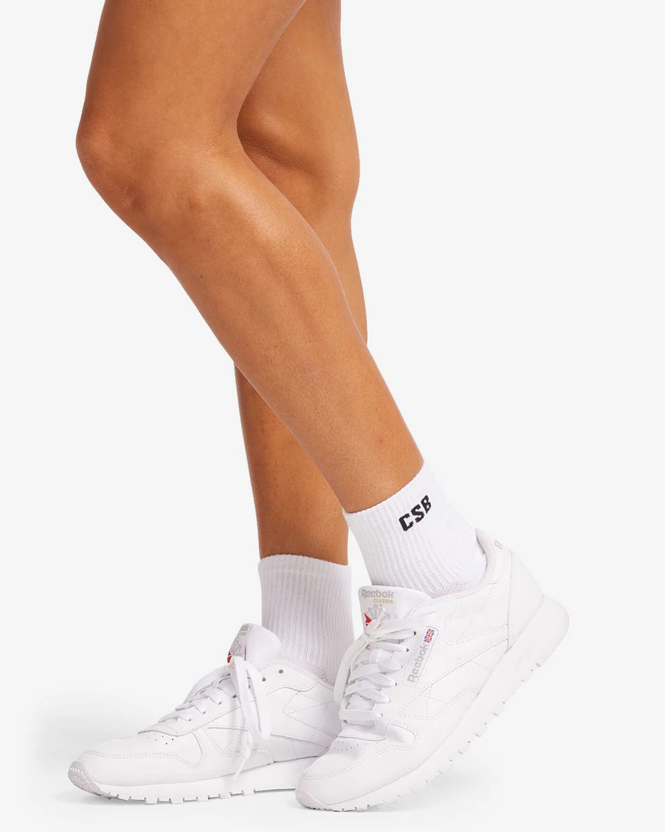 CSB Quarter Socks | White | Crop Shop Boutique AU