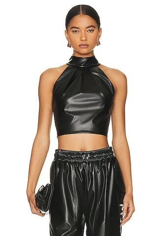Rouched Halter Neck Crop Top | FWRD 