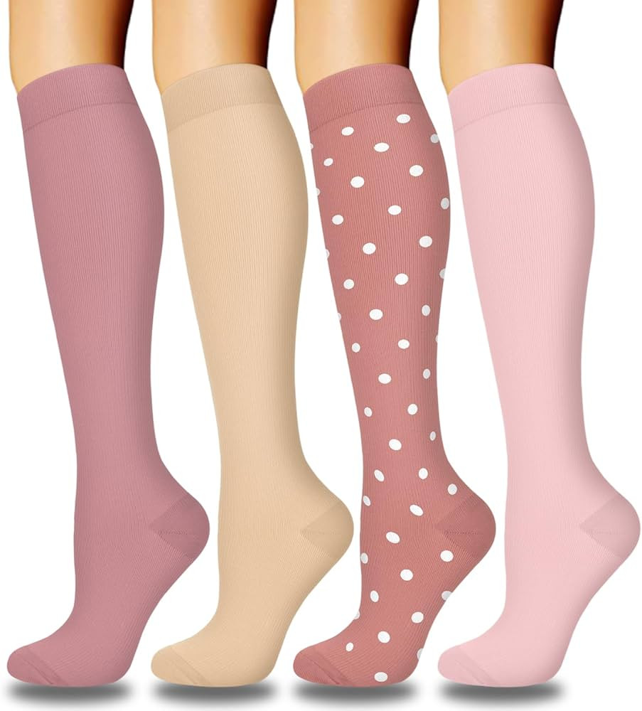 Aoliks Compression Socks for Women & Men 4 Pairs, Best Support for Nurses Running Travel | Amazon (US)