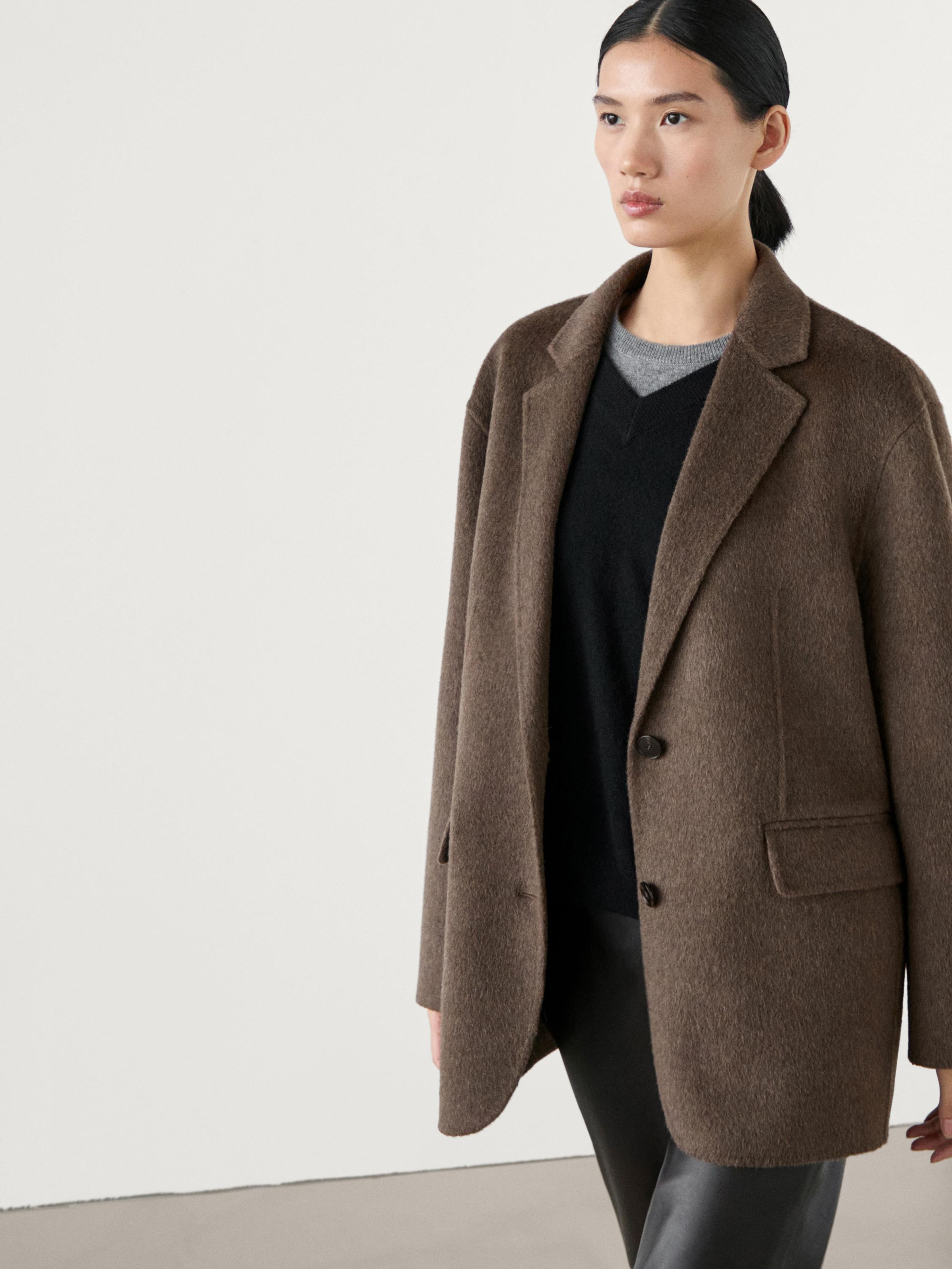 Wide wool blend blazer | Massimo Dutti UK