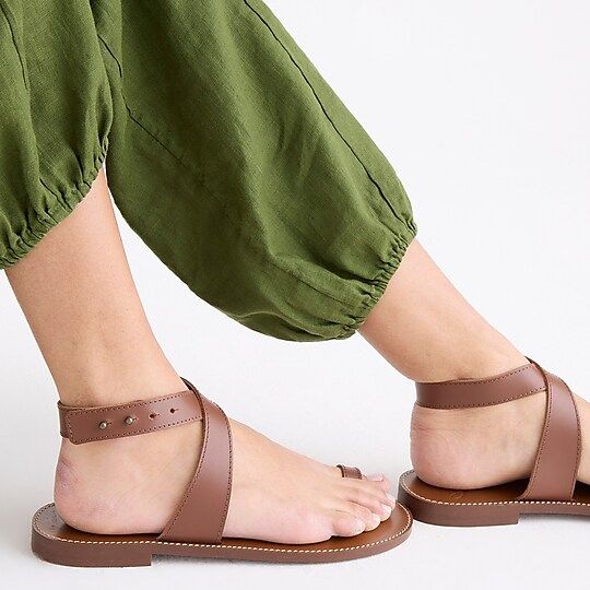 Ankle-wrap sandals in leather | J.Crew US