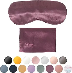 Blissy Silk Sleep Mask - Silk Eye Sleeping Mask for Women & Men for Total Blackout - 100% Pure Mu... | Amazon (US)