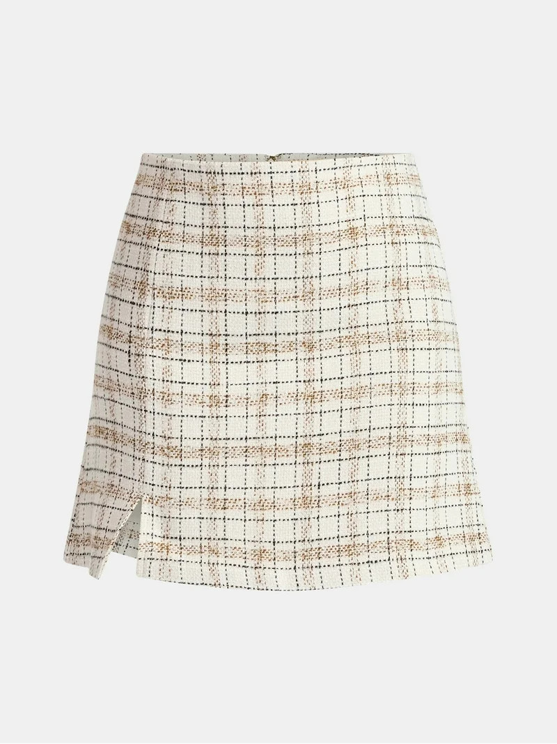 Time and Tru Women's Tweed Mini Skirt, Sizes XS-XXXL | Walmart (US)