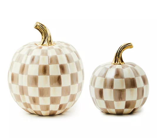 MacKenzie- Childs Set of 2 Pumpkins Small and Mini - QVC.com | QVC