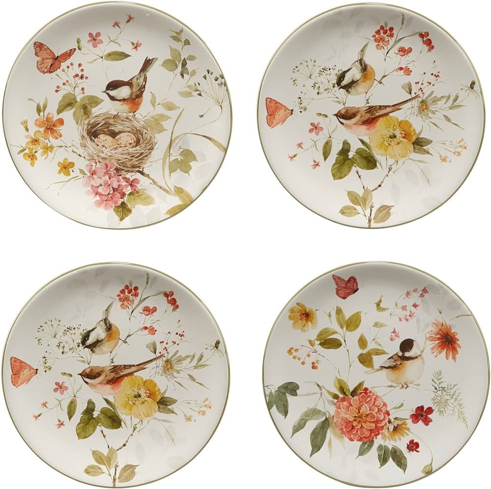 Certified International Nature's Song 9" Salad/Dessert Plates, Set of 4 Assorted Designs, Multico... | Amazon (US)