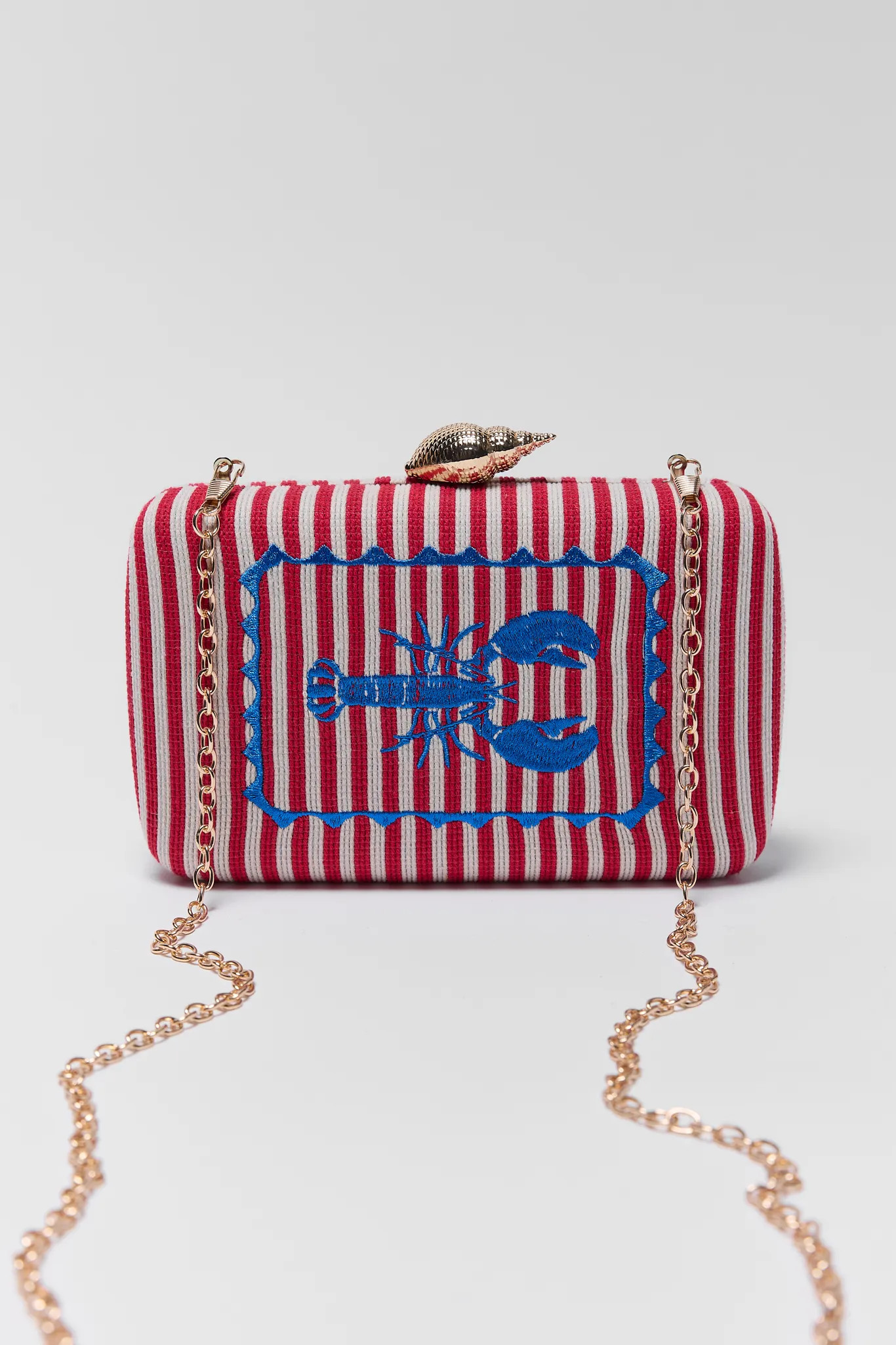 Marina Red Striped Clutch | Avara