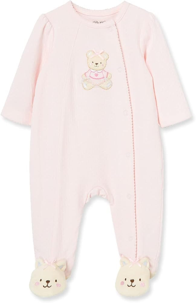 Little Me Baby Girls 100% Cotton Footie Sleeper, Preemie to 9 Months | Amazon (US)