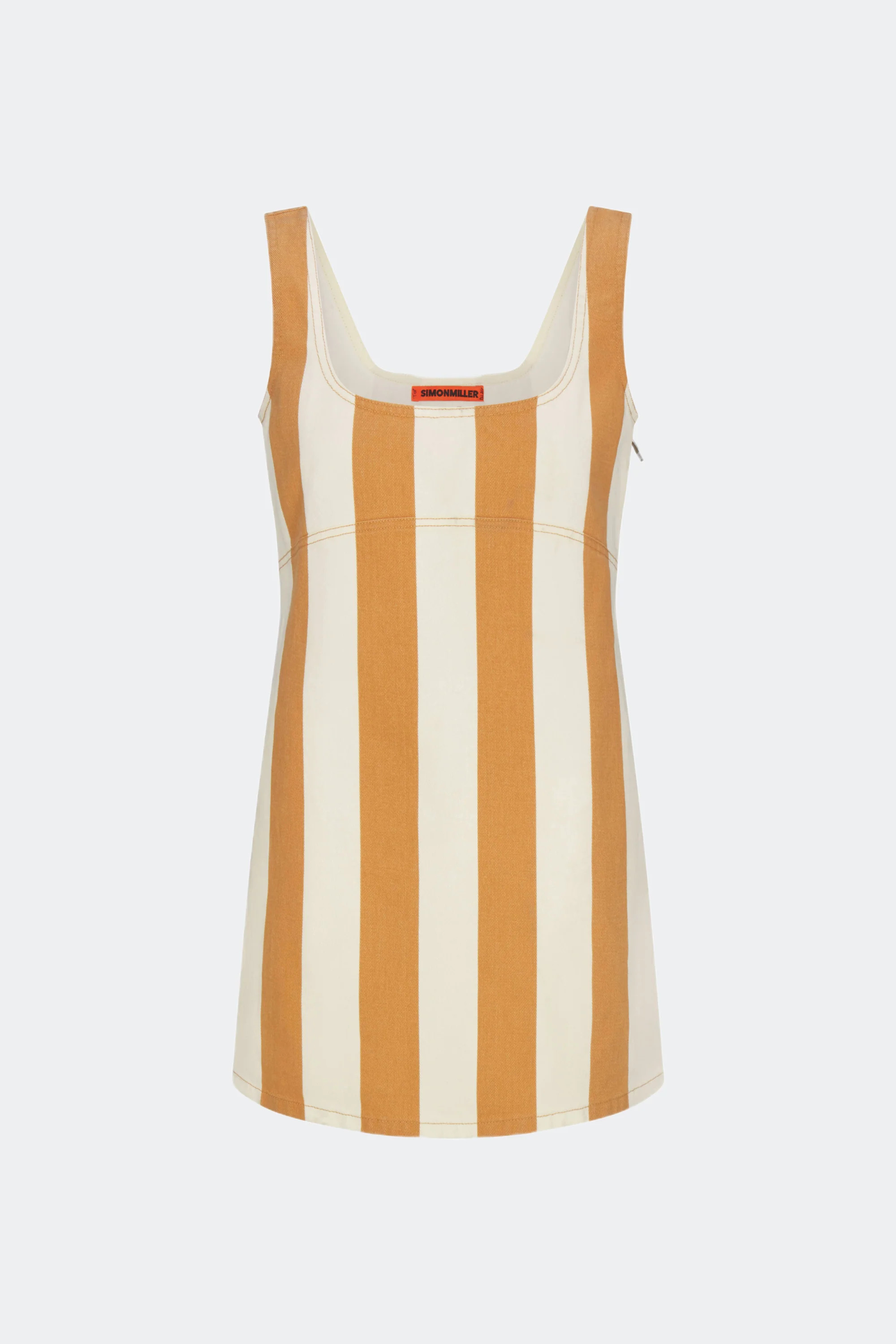 Sahara
           Striped Denim Dress in Tan Stripe | Simon Miller