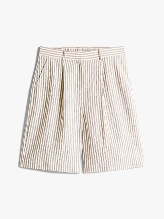 Crinkle Wide Leg Bermuda Shorts | Tommy Hilfiger UK