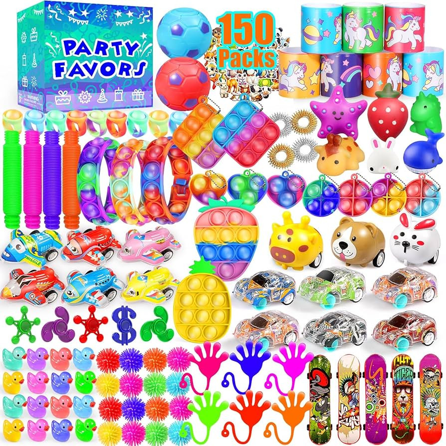 Party Favors for Kids 8-12 4-8, 150-Pack Fidget Toys Bulk, Treasure Box Toys for Classroom, Stock... | Amazon (US)