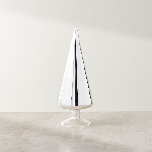 Paz Silver Glass Christmas Tree 3.25" + Reviews | CB2 | CB2