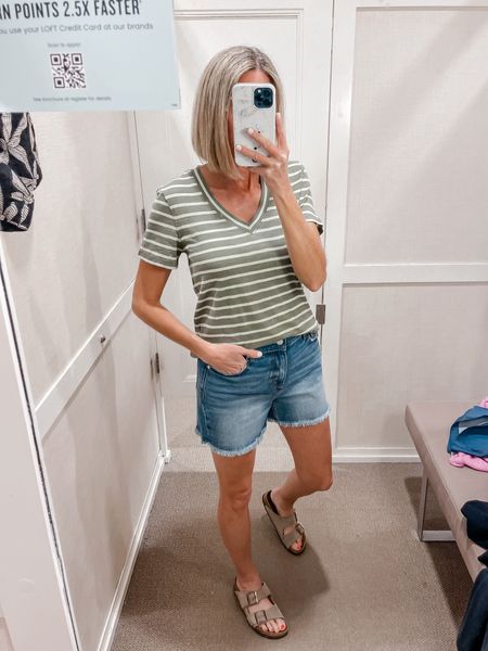 ⭐️ 30% off everything 
High rise cut off denim shorts wearing a 26
Striped tee in xs 
Striped tshirt 
Everyday casual outfit idea 
Jean shorts outfit 


#LTKfindsunder50 #LTKSeasonal #LTKsalealert