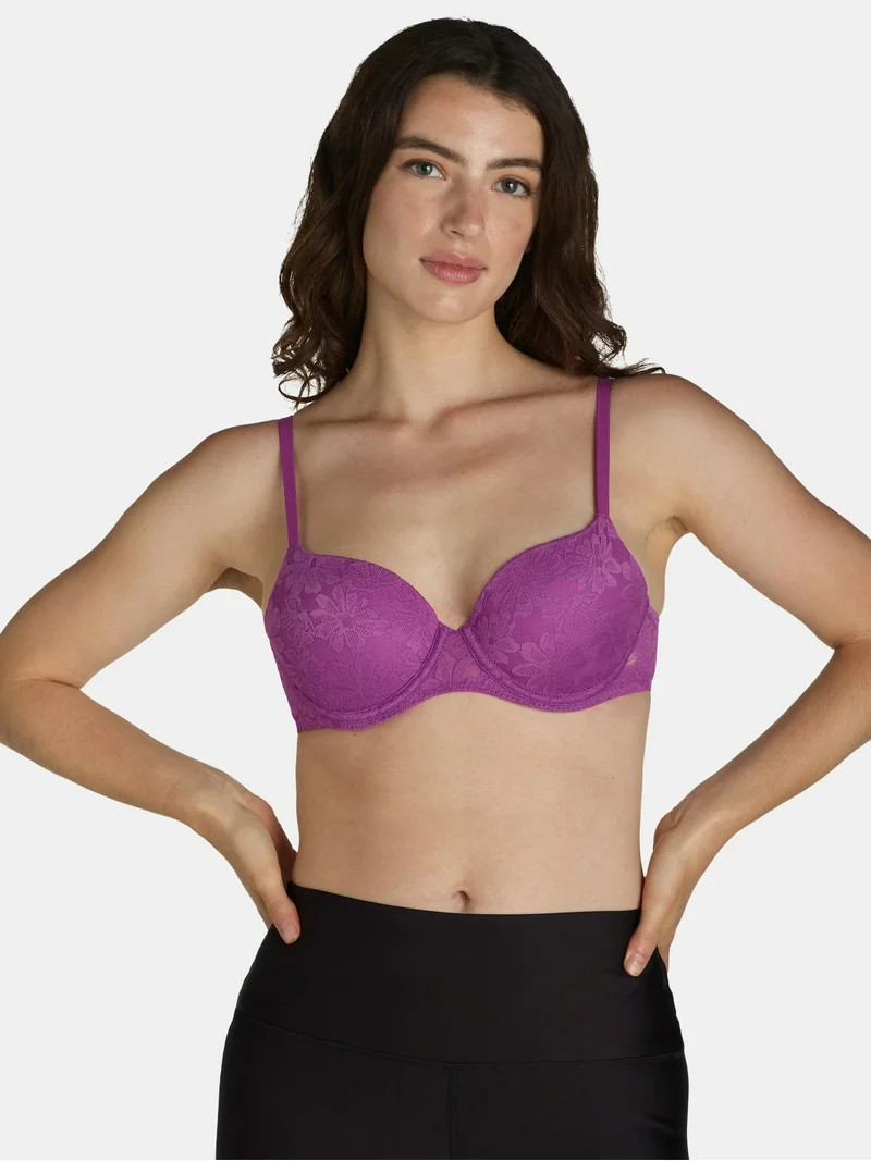 No Boundaries Women's All Over Lace Push Up Bra with Sugarcup, Sizes 34A-40DD | Walmart (US)