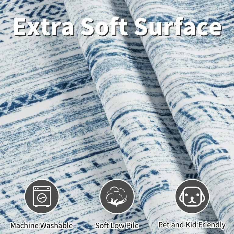 VUNATE 5'x7' Area Rugs for Living Room Washable Rugs Boho Moroccan Area Rug Soft Neutral Geometri... | Walmart (US)