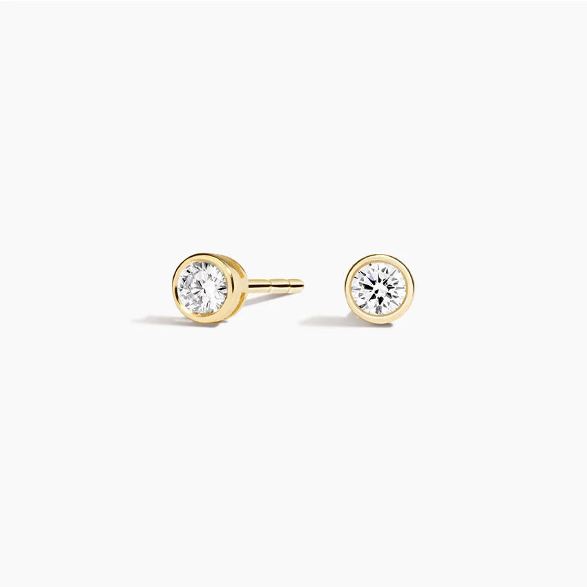 Lab Diamond Bezel Stud Earrings (1/4 ct. tw.) in 14K Yellow Gold | Brilliant Earth