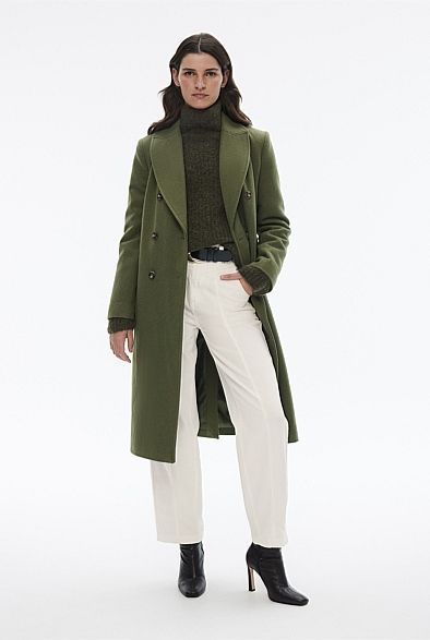 Classic Wool Blend Double Breasted Coat | Witchery