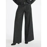 Scoop Women’s and Women’s Plus Rhinestone Embellished Wide Leg Jeans, Sizes 0-26W | Walmart (US)