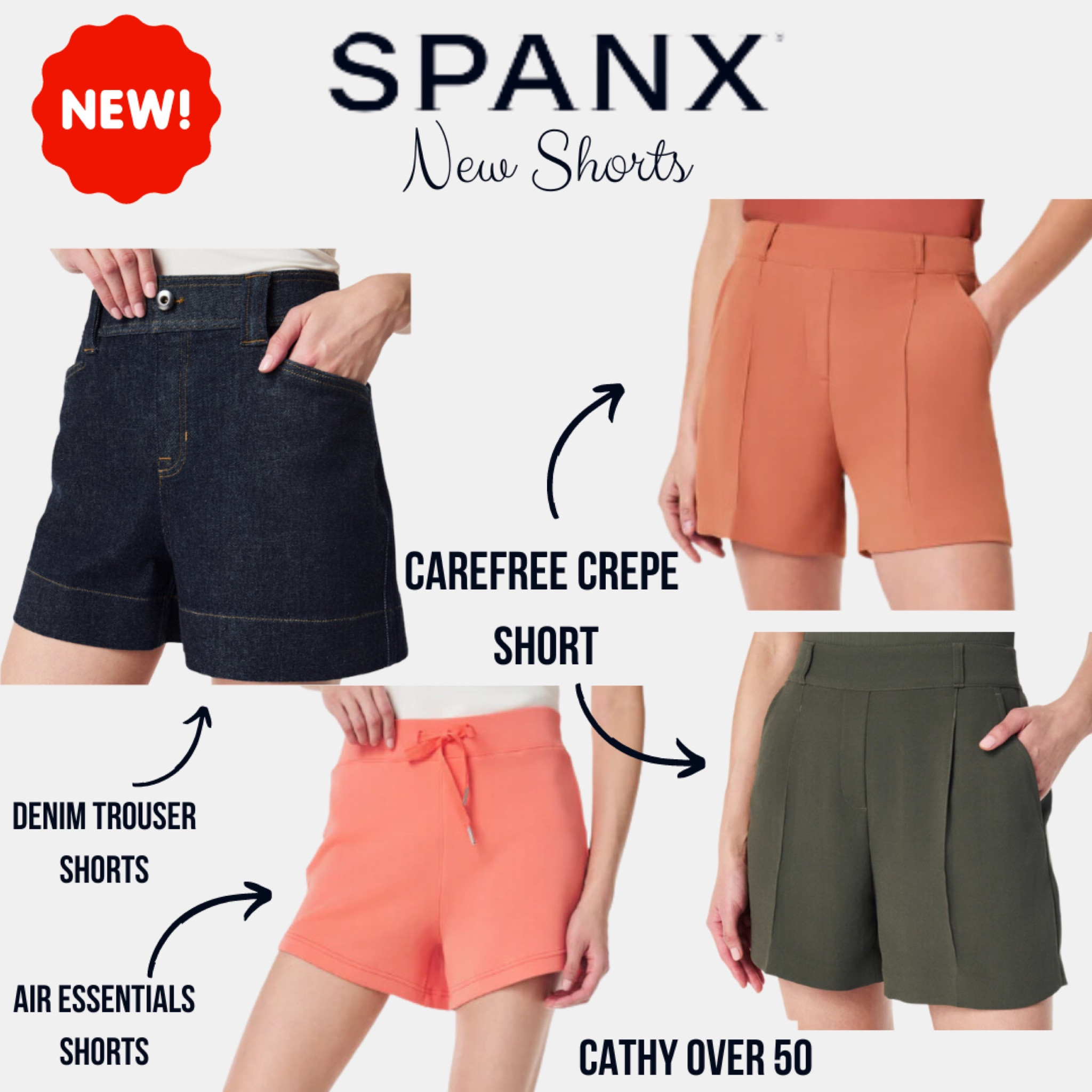 Spanx shorts. 
#shorts
#vacationoutfit
#casualoutfit
#beachoutfit
#petitefashion
#over50
#ltkover50
