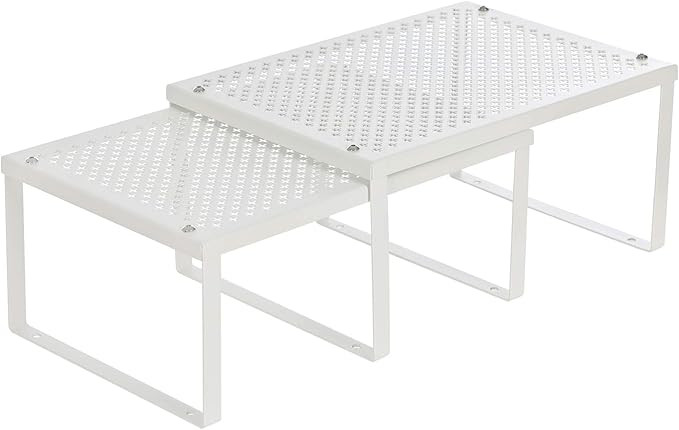 SONGMICS Cabinet Shelf Organizers, Stackable, Expandable, Set of 2 Metal Kitchen Counter Shelves,... | Amazon (US)