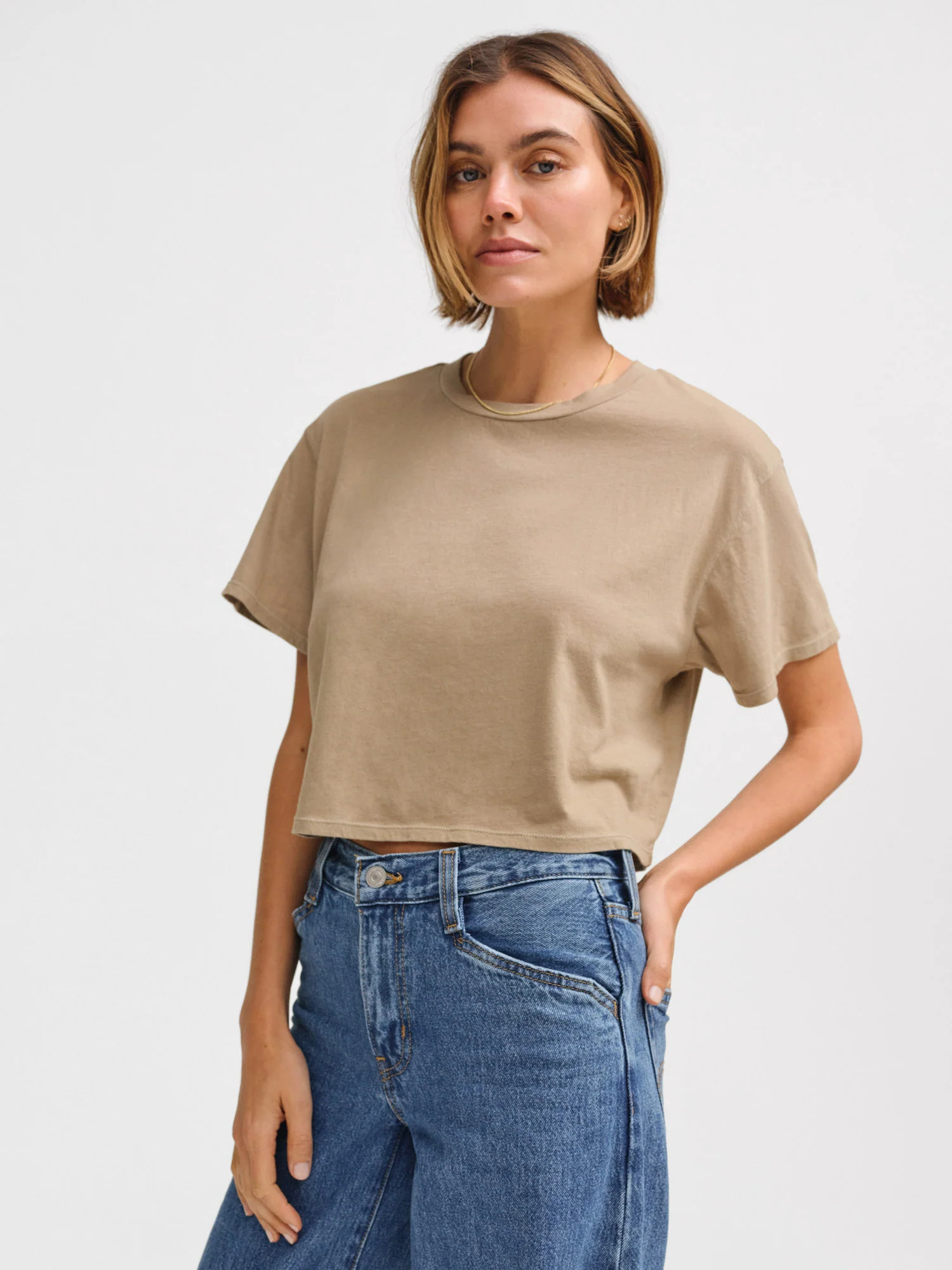 Organic Cotton Relaxed Crop Tee | MATE The Label